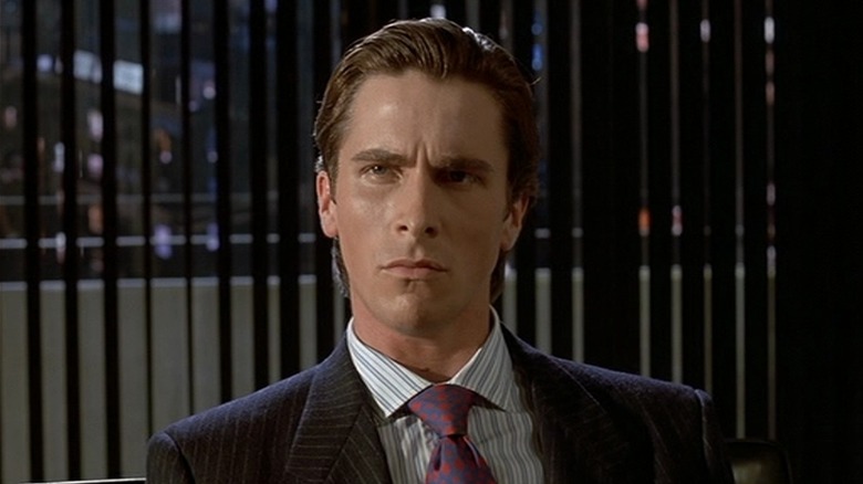 Christian Bale's Patrick Bateman frowning in American Psycho