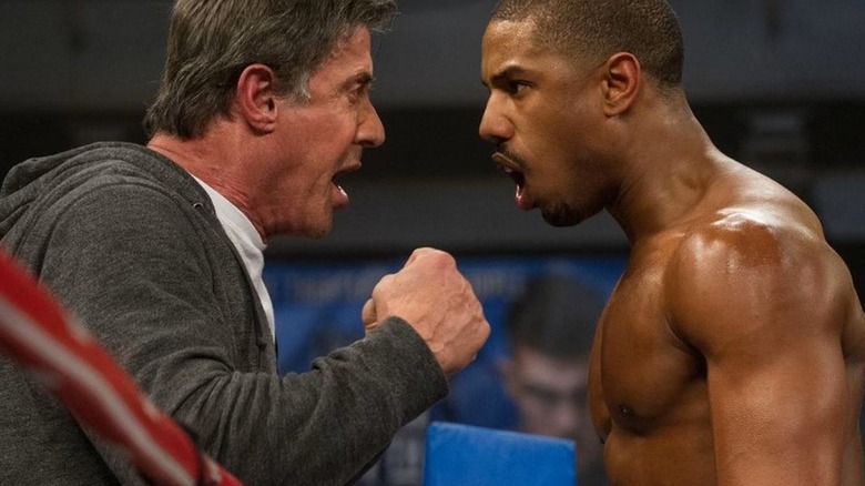 Rocky and Donnie argue in the ring in "Creed" (2015)