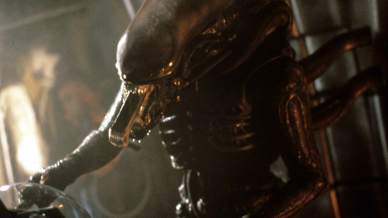 A Xenomorph extends its inner jaws