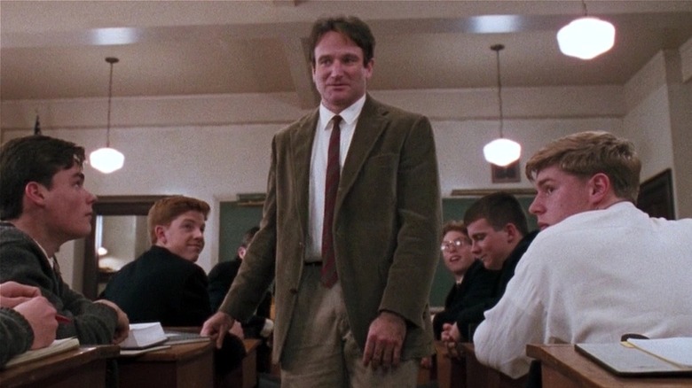 Robin Williams as John Keating teaches his students in Dead Poets Society