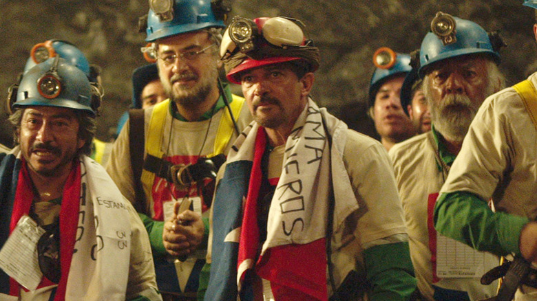 Mario and his crew wearing miner hats in "The 33" (2015)