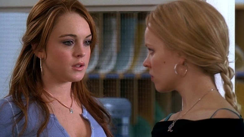 Mean Girls' Lindsay Lohan and Rachel McAdams scowling