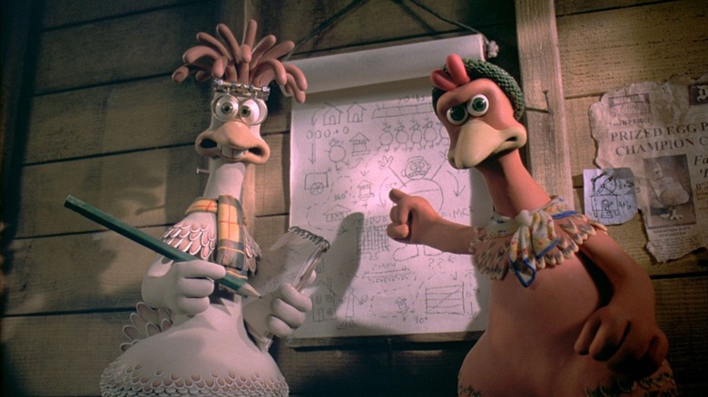 Ginger and Mac plotting their escape in Chicken Run