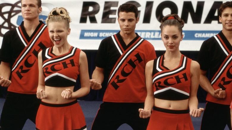Torrance and Missy doing a cheer routine in Bring It On
