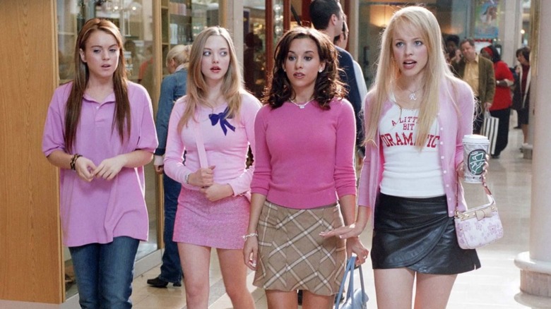 Cady Karen Gretchen Regina in the mall in Mean Girls