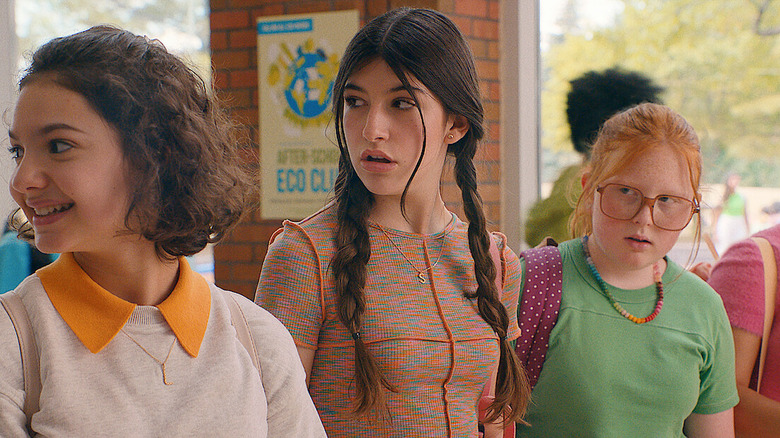 Stacy standing with other middle school girls in You Are So Not Invited To My Bat Mitzvah