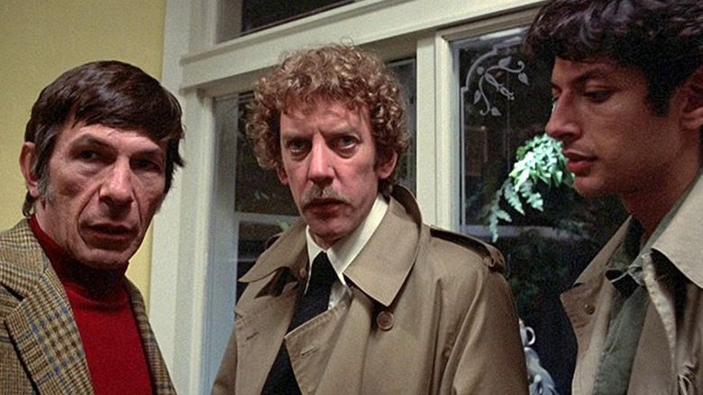 Leonard Nimoy, Donald Sutherland, and Jeff Goldblum together