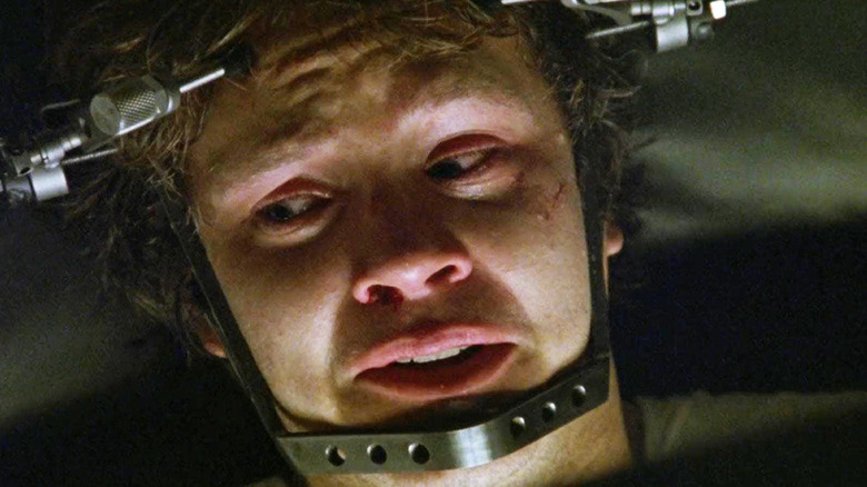 Jacob, trapped in head brace
