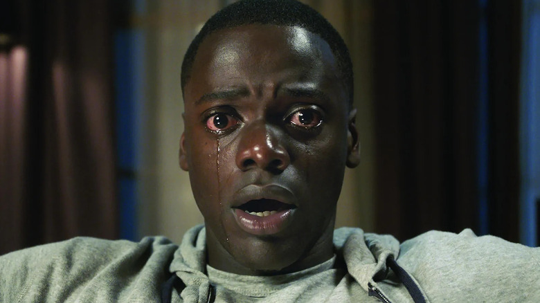 Chris trapped in the chair crying in Get Out