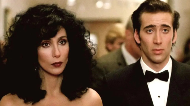 Loretta and Ronny looking startled in Moonstruck