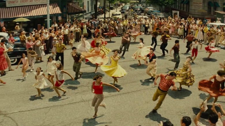 Dancing from West Side Story's America musical number