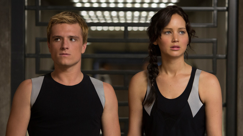 Katniss and Peeta looking nervous
