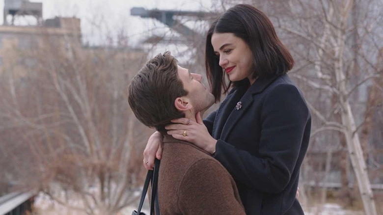 Jake and Lucy embracing in "The Hating Game."