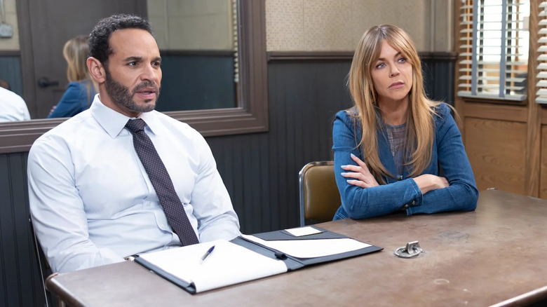 Karadec and Morgan in an interrogation room on High Potential