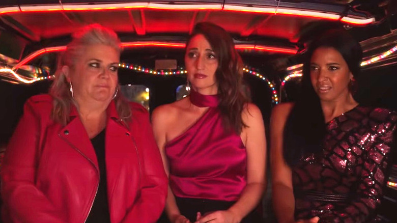 Paula Pell grimacing with friends