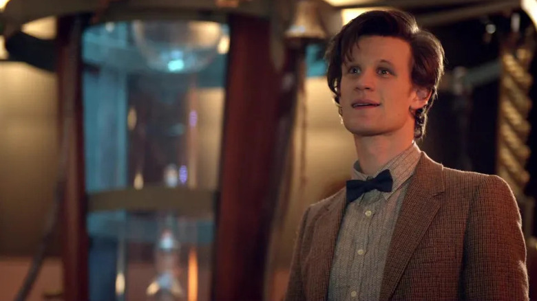 The Doctor smiles in the TARDIS in "Doctor Who" (1963-present)