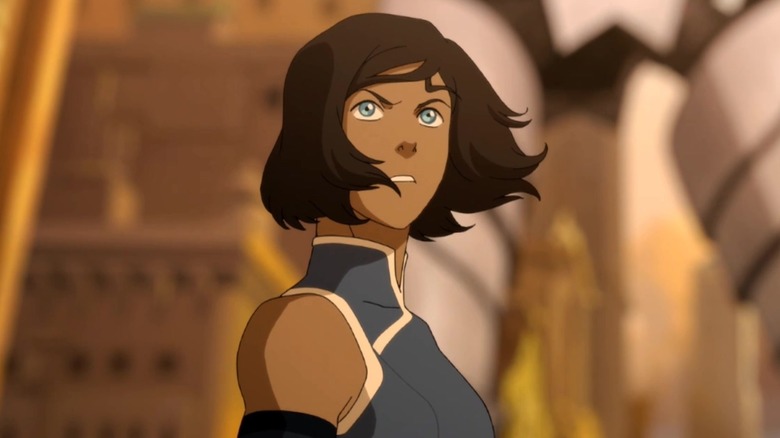 Korra facing the Colossus