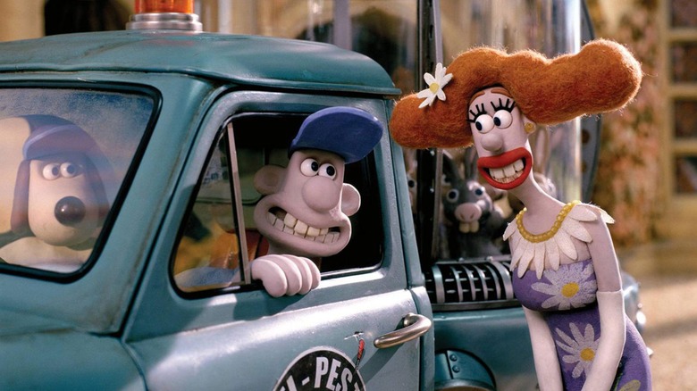 Wallace, Gromit, and Totty in "Wallace & Gromit: The Curse of the Were-Rabbit"