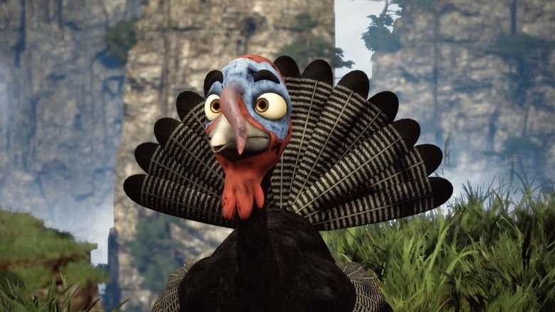 Butterball standing outside in "The Thanksgiving Movie"