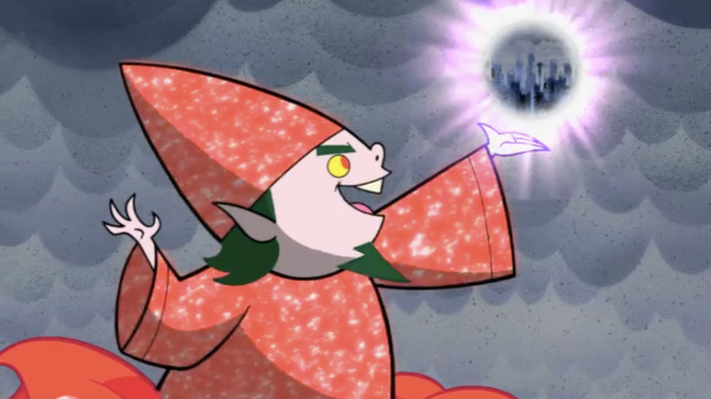 The Gnome conjures a "sacred light" atop a rose in "The Powerpuff Girls" (1998-2005)