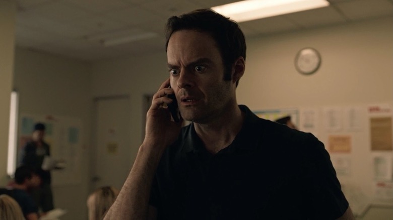 Barry talks on the phone in Barry