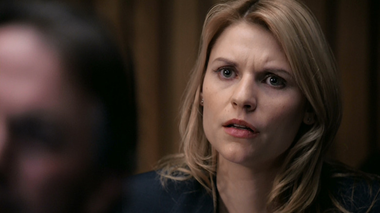 Carrie furrows her brow in Homeland