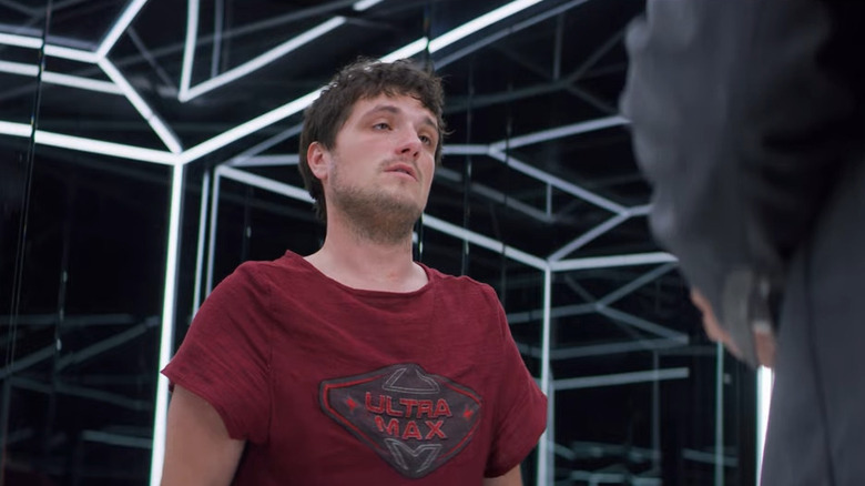 Josh Futterman in a cube in "Future Man" (2017-2020)