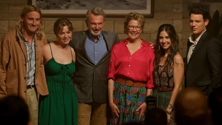 The Delaney family at Joy and Stan's retirement party in "Apples Never Fall" (2024)