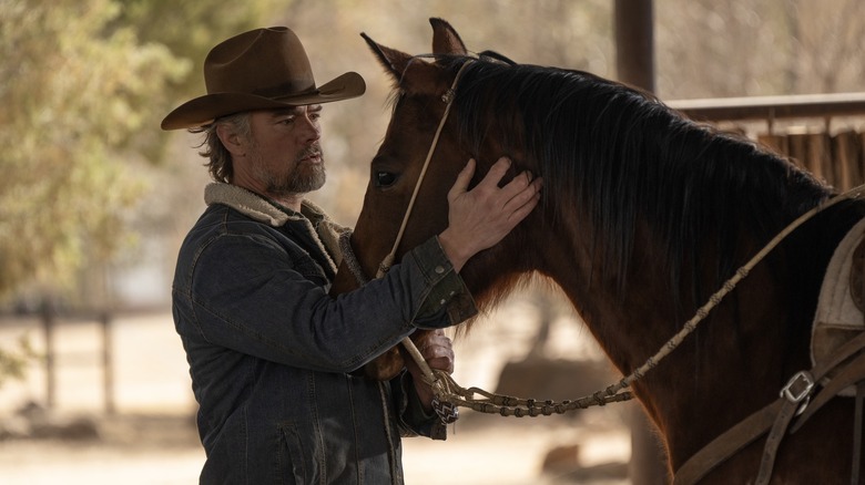 Staten taking care of a horse in "Ransom Canyon" (2025-present)