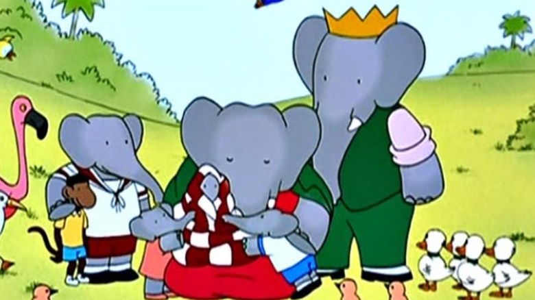 Babar and his family having a picnic in "Babar"