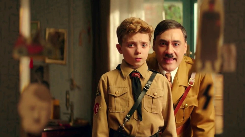 Hitler talks to Jojo in the mirror