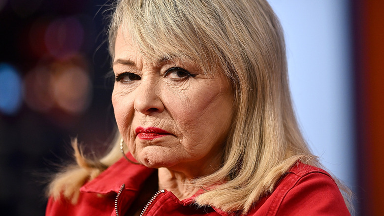 Roseanne Barr looking angry