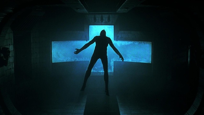 A body floating in midair in "Event Horizon."