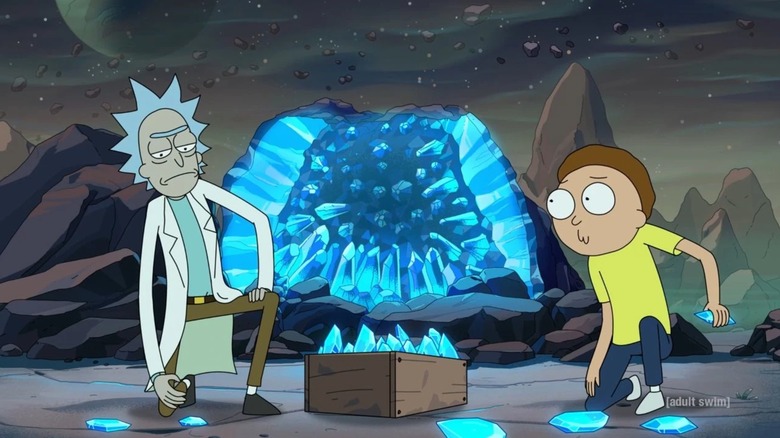 Rick and Morty collecting Death Crystals in "Rick and Morty"