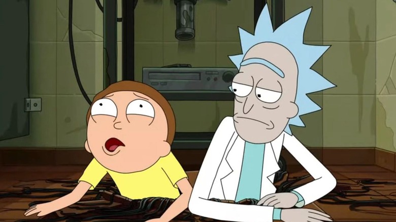 Rick and Morty emerging from The Hole in "Rick and Morty"