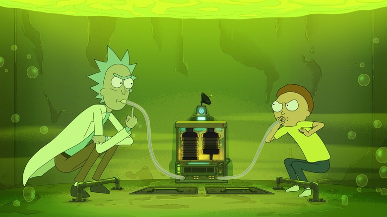 Rick and Morty in the vat of acid in "Rick and Morty"