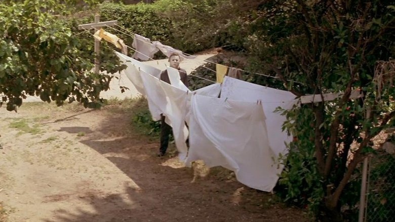 Michael Myers hides out in some laundry in Halloween.