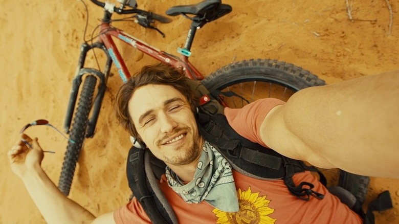 Aron Ralston takes a selfie in "127 Hours" (2010)