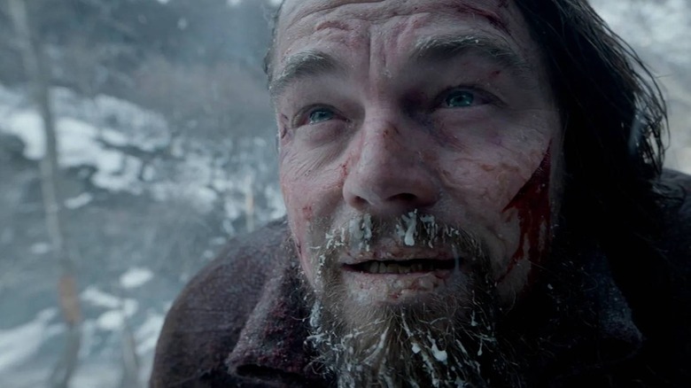 Hugh Glass looks up in "The Revenant" (2015)