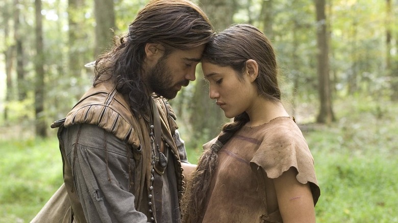 John Smith standing with Pocahontas