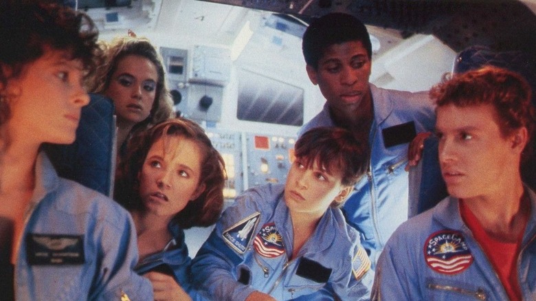 The crew of SpaceCamp looking alarmed