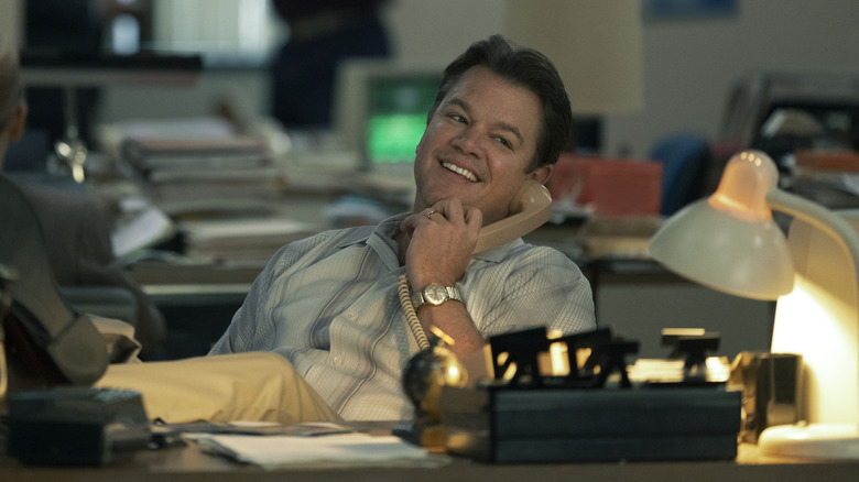 Sonny on phone smiling in "Air" (2023)