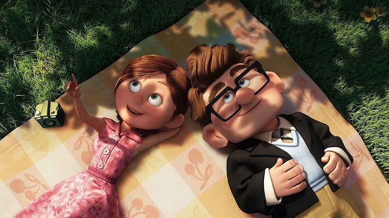 Carl and Ellie looking at clouds in "Up" (2009)