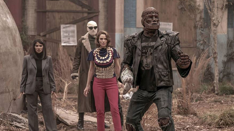 The Doom Patrol in woods