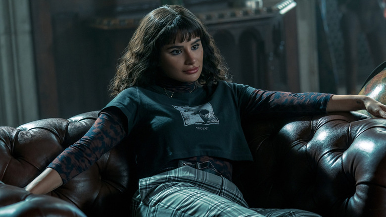 Crazy Jane in leather armchair