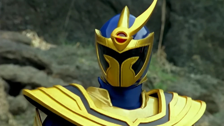 Daggeron wearing the Solaris Knight costume on Power Rangers Mystic Force