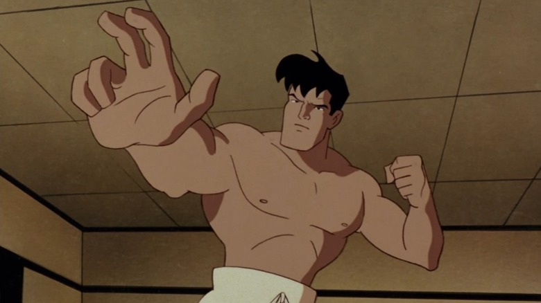 Bruce Wayne practices martial arts