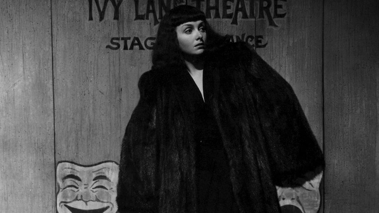 Jacqueline Gibson looks scared by stage door