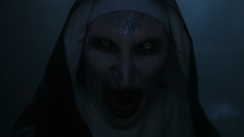 The Nun's Bonnie Aarons scowling