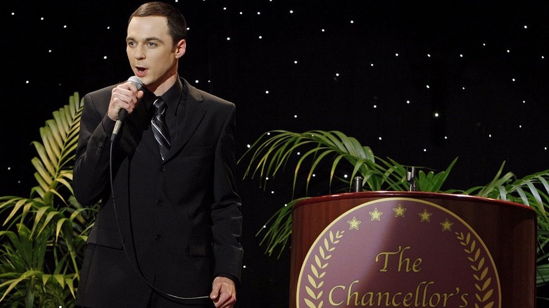 Sheldon Cooper onstage and panicking in "The Big Bang Theory" (2007-2019)
